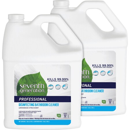 Seventh Generation Disinfecting Bathroom Cleaner, LemongrassCitrus, 1 Gal, NA, PK 2 SEV44755CT
